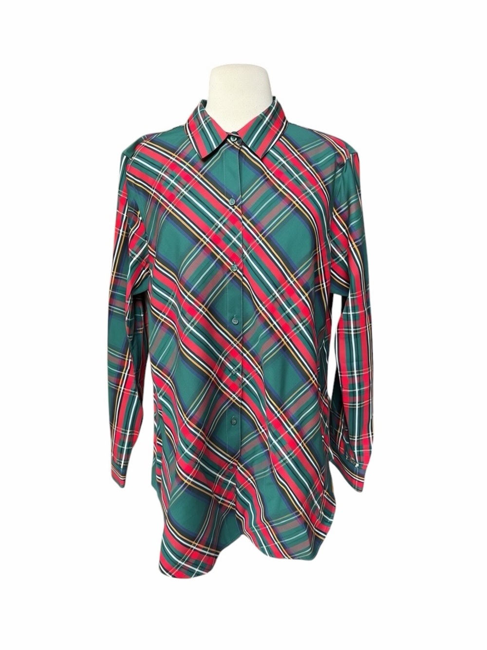 NWOT Coldwater Creek 100% Cotton āPlaid Makes Perfectā Button-Down Shirtā